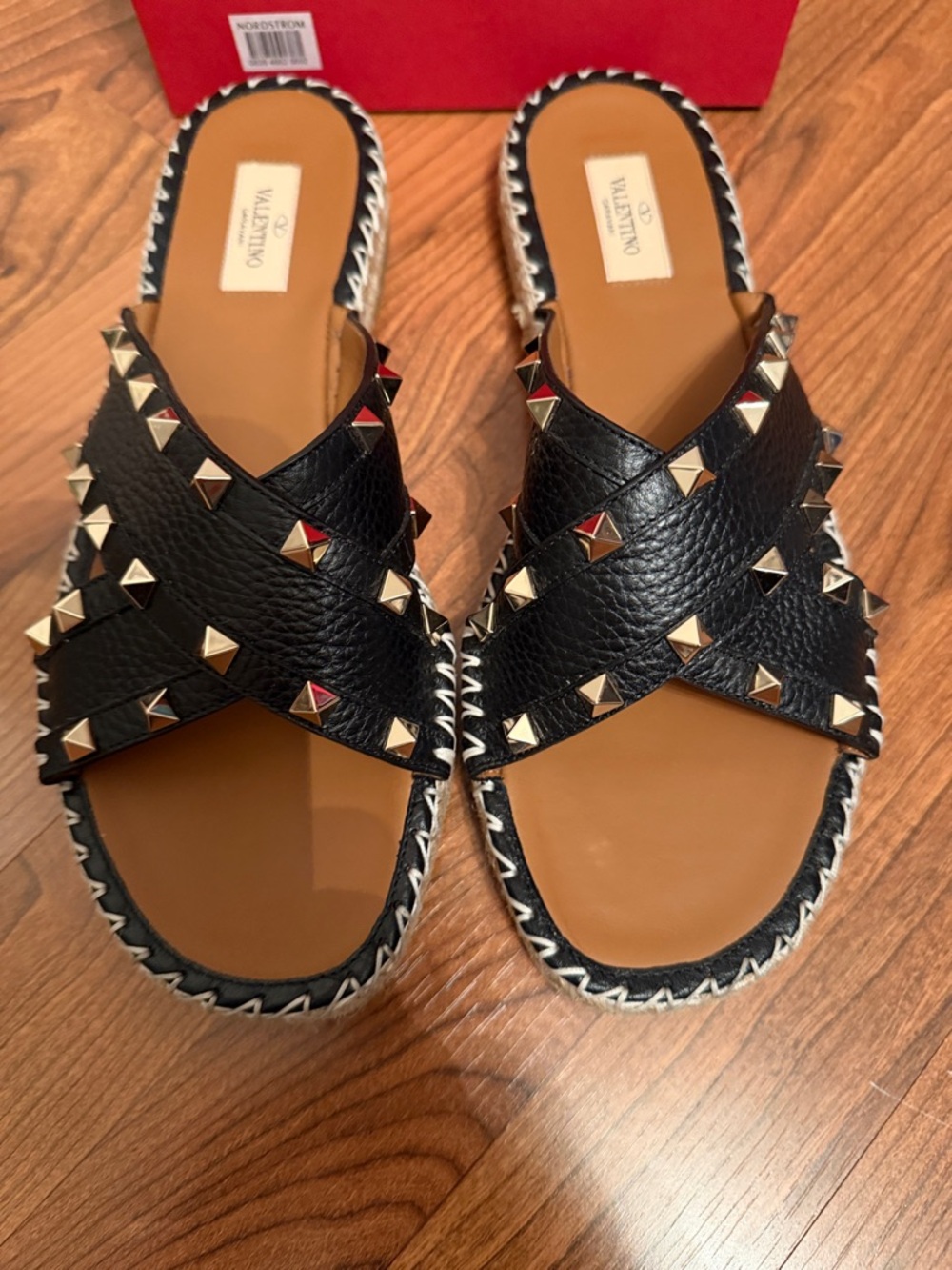 Valentino Rockstud Espadrile Sandals